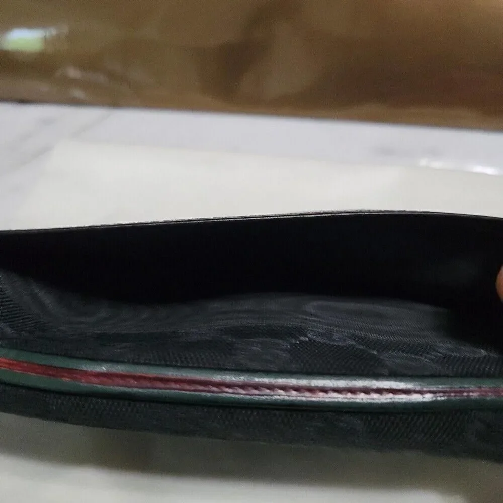 GUCCI GG Monogram Logo Black Leather Long Bifold Wallet 130590496334